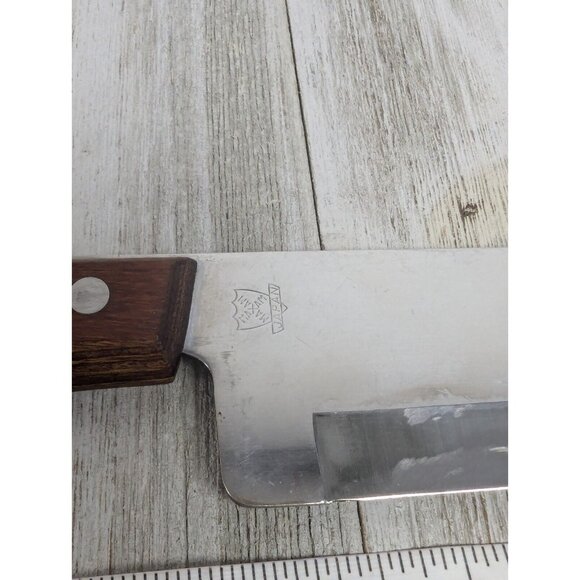 Used Maxam Chef's Knife 9" Stainless Blade Wood Handle - Picture 3 of 10